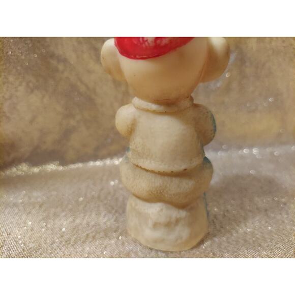 Vintage 50s 60s Small Rubber Monkey Toy Figure Red White Blue Animal No Squeak - Picture 9 of 16